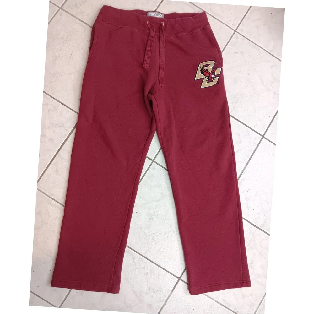 Maroon‎ BC Eagles Sweatpants Joggers Mens Large Drawstring Logo Athletic